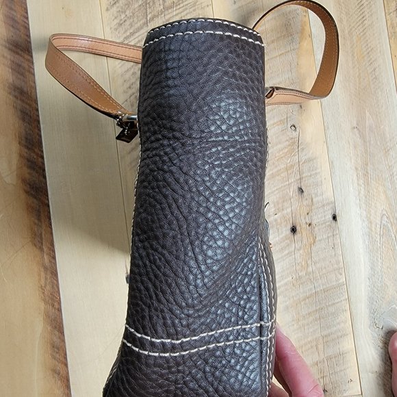 Coach Chelsea Two Tone Brown Pebbled Leather Handbag - Picture 6 of 14